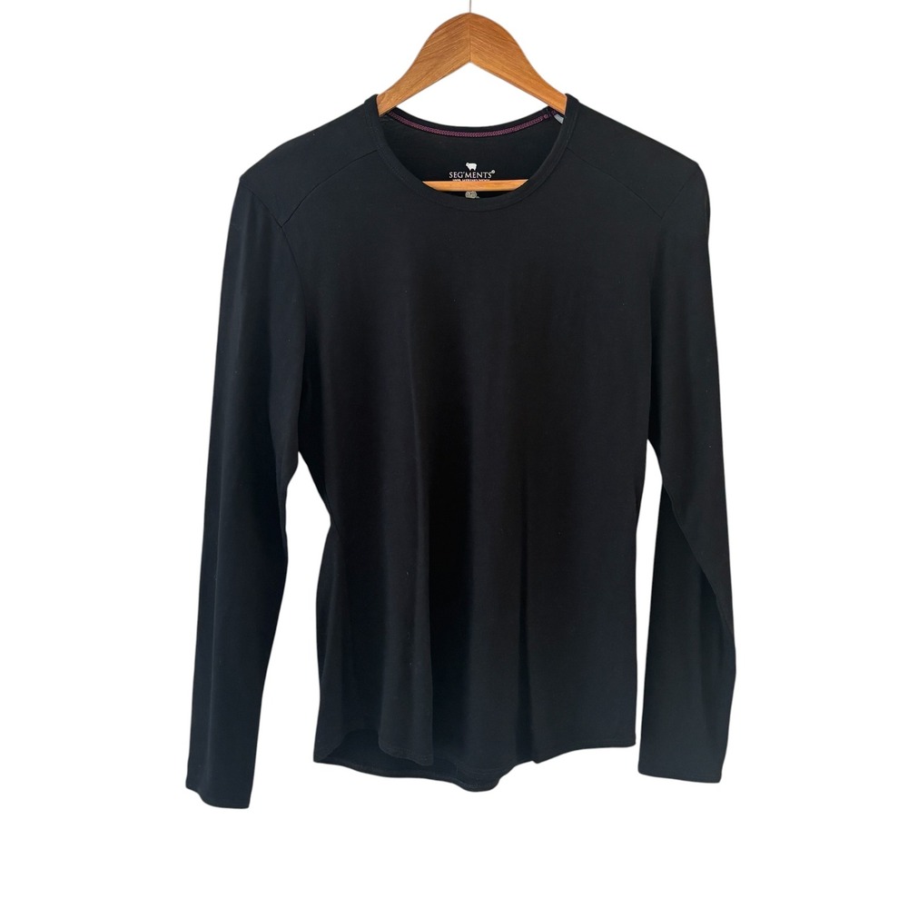Segments Merino Wool Base Layer Top Womens M Black Long Sleeve Crew Outdoor